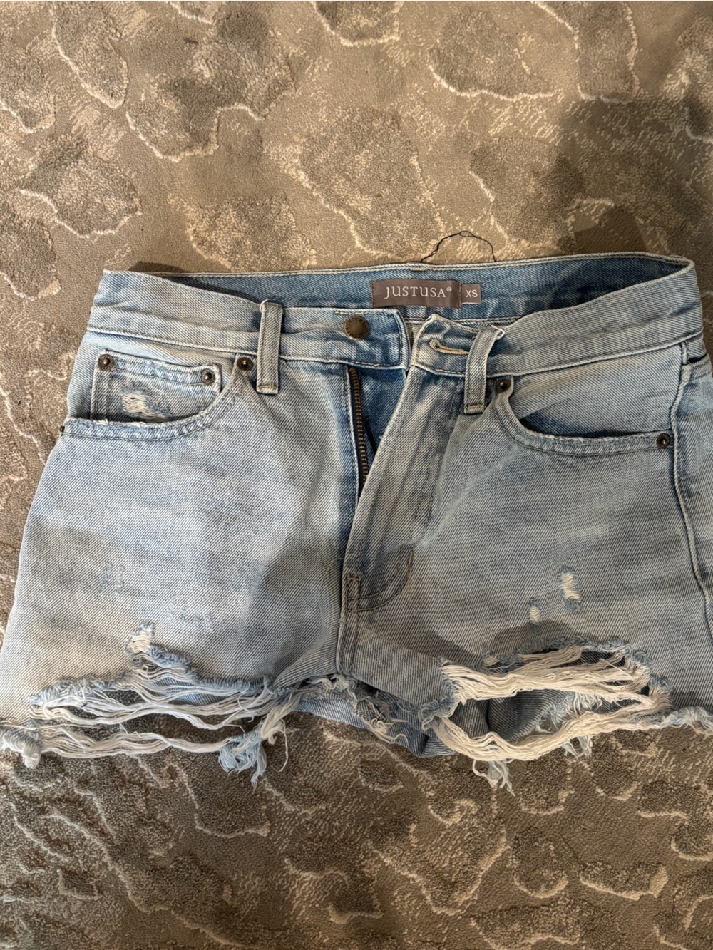 Just USA Light Wash Distressed Denim Cutoff Shorts-  size xs